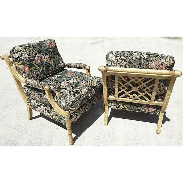 Pearson Fine Furniture Chippendale Tropical Palm Beach Club Lounge Chairs A Pair Chairish