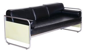 Bauhaus Sofa in Chrome and Leather by Vichr a Spol, 1930s