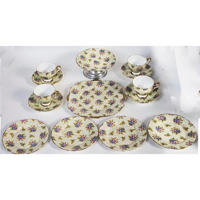 Ceramic 1940s English Traditional Royal Stafford China Elizabeth Pattern Luncheon Set - 14 Pieces For Sale - Image 7 of 7