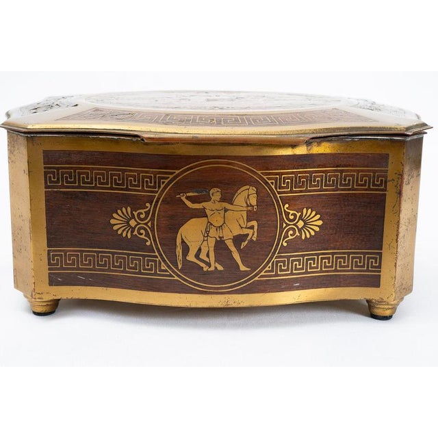 Antique Late 19th Century Jewelry Box in Fine Exotic Wood and Gilded Bronze, Germany For Sale - Image 5 of 6