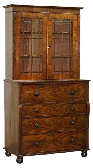 Victorian Flamed Hardwood Desk Cabinet