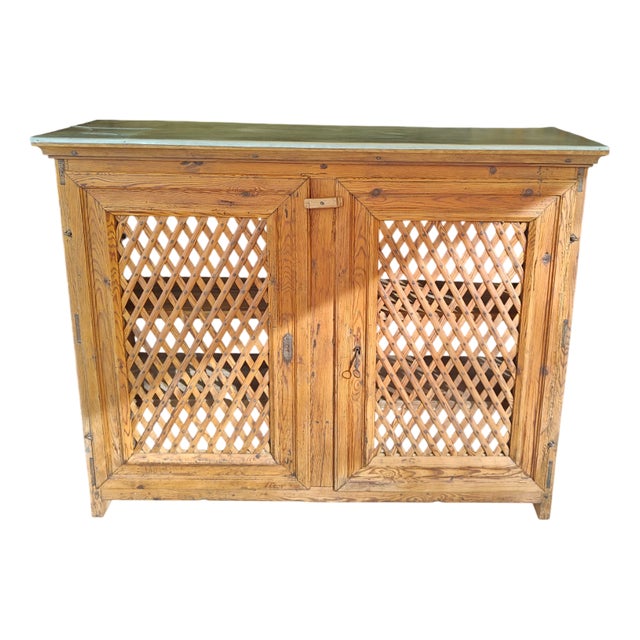 Pine Buffet with Zinc Top, 19th Century For Sale
