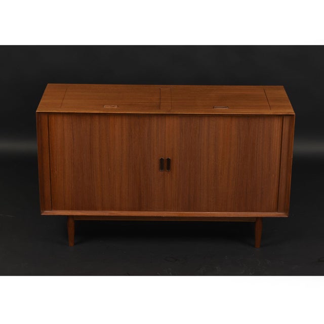Arne Vodder for Sibast Danish Teak Tambour Door Stereo Cabinet For Sale - Image 11 of 18