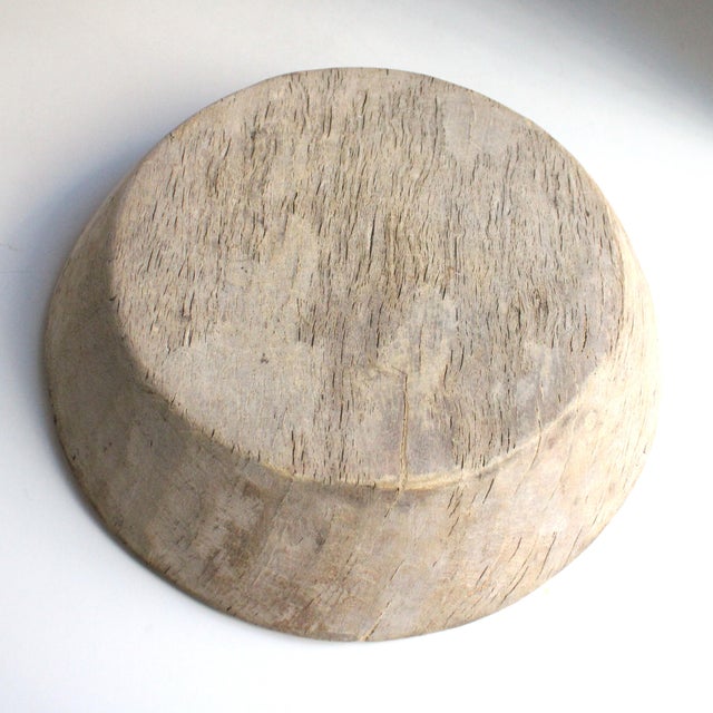 Farmhouse Antique Distressed Dough Bowl For Sale - Image 3 of 4