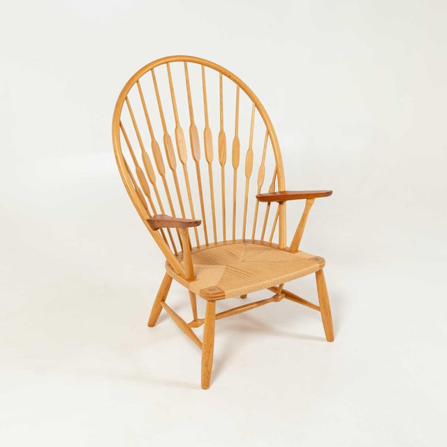 Mid-Century Modern 1960s Hans Wegner Jh50 “Peacock Chair” in Oak and Teak For Sale - Image 3 of 13