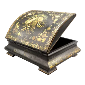 Antique Chinese Export Lacquered Papier Mache Box