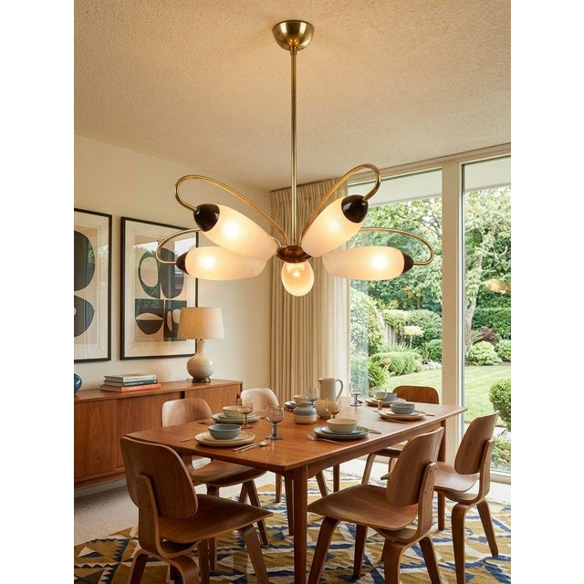Metal 1950s Lampadario Di Design Francese, Francia Anni For Sale - Image 7 of 7