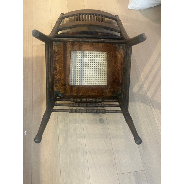 Brown Carved Lion Antique Victorian Spindle Caned Chairs For Sale - Image 8 of 12