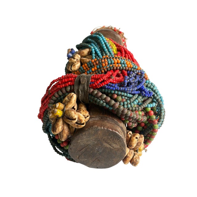 1980s Vintage African Beaded Fali Namji Fertility Doll Cameroon 11.5" H For Sale - Image 5 of 5