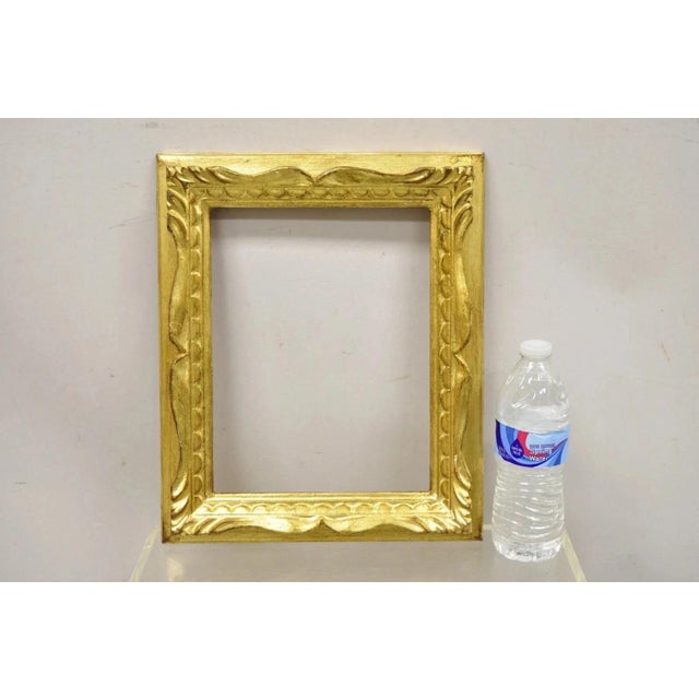 Vintage Italian Hollywood Regency Gold Gilt Wood 14 X 12 Art Picture Frame For Sale - Image 9 of 12