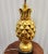 Mid Century Gold Leaf Pineapple Table Lamp With Black Shade For Sale - Image 4 of 7
