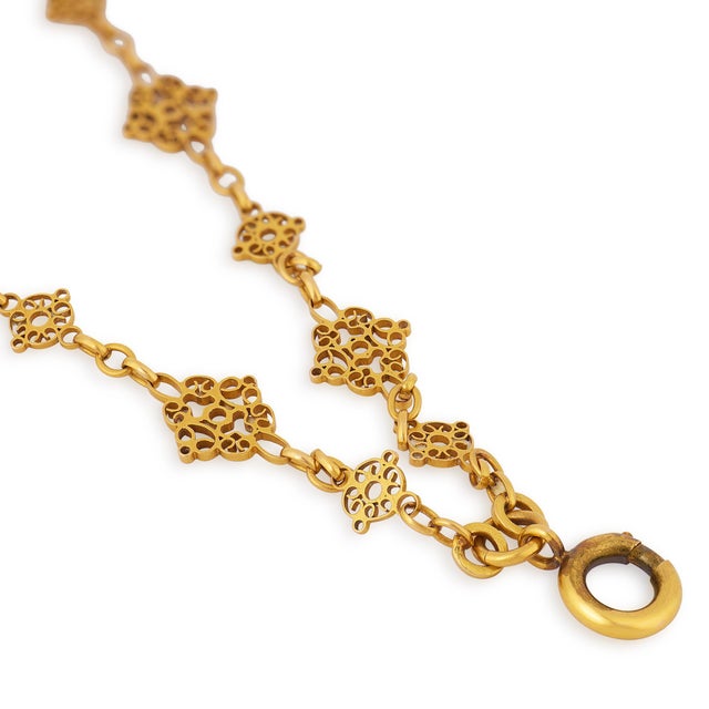 Late 19th Century French Victorian 18k Gold Fancy Link 60 Inch Necklace For Sale In Los Angeles - Image 6 of 6