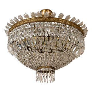 Vintage Empire Bohemian Crystal Hot Air Balloon Ceiling Light, 1940s For Sale