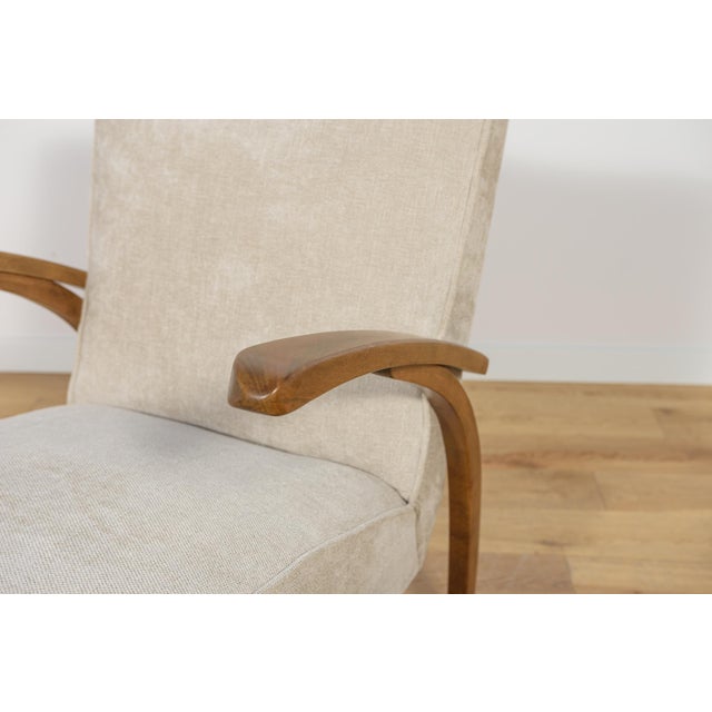 Cream Model 410 Armchair by Jindřich Halabala for Up Závody, Former Czechoslovakia, 1930s For Sale - Image 8 of 18