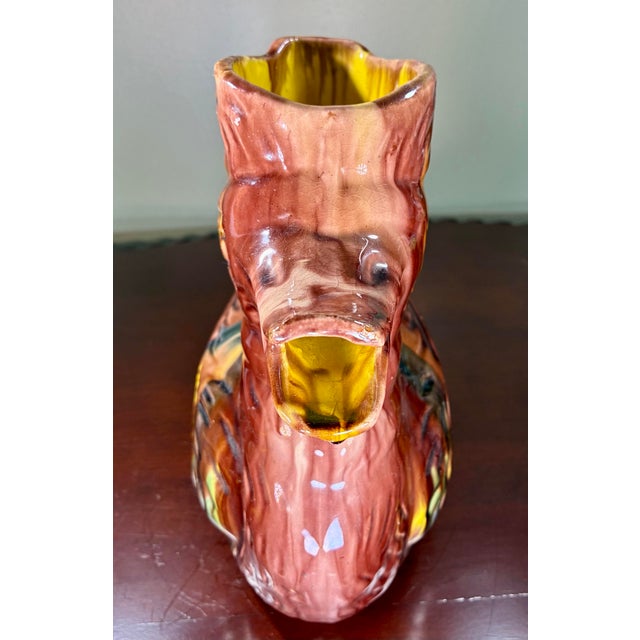 Mid 20th Century Mid-Century Modern Glazed Drip-Ware Duck Art Pottery Pitcher For Sale - Image 4 of 9
