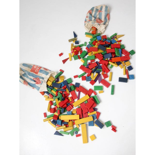 1970s Sears Little Learners Mailbag of Blocks Wooden Block Sets For Sale - Image 12 of 18