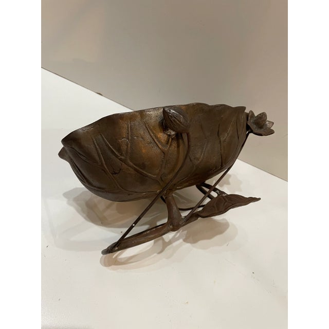 1960s Metal Lotus Lilly Bowl For Sale - Image 4 of 8