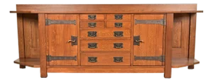 L. & J. G. Stickley Rare Mission Oak Arts & Crafts Columbus Avenue Monumental Sideboard, Newly Refinished