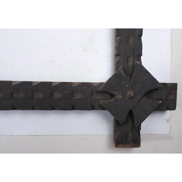 Antique Hand Carved Folk Tramp Art Wood Picture Frame For Sale - Image 4 of 6