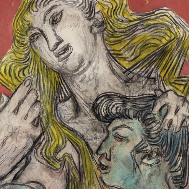 Modern Orazi, Composition, Oil on Canvas For Sale - Image 3 of 10