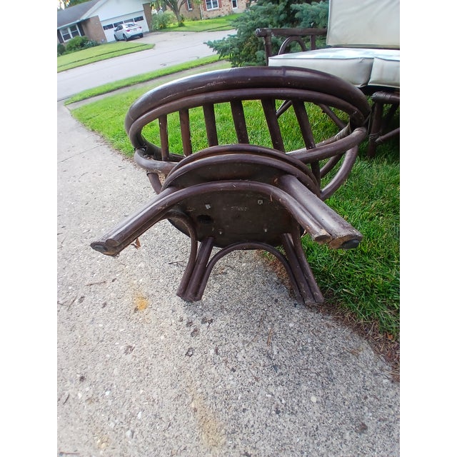 Wood Vintage 1970s 4 Pc Bamboo Patio Set For Sale - Image 7 of 8