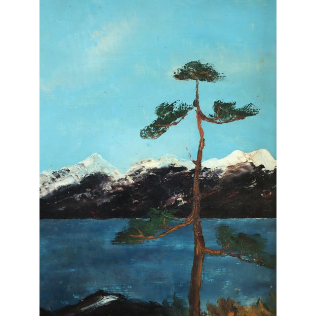 Mid-Century Modern 'The Last Pine' Swedish Expressive Landscape Oil Painting, Framed For Sale - Image 9 of 11