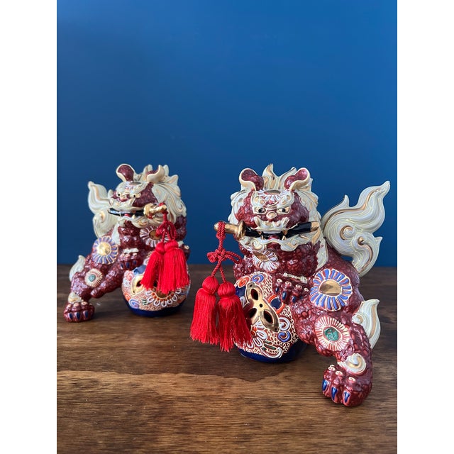 Pair of Vintage Foo Dog / ShiShi Guardian Lions For Sale - Image 4 of 18