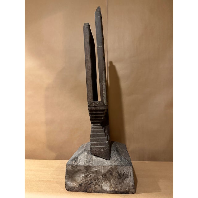 Antique wooden tobacco leaf cutter from Indonesia. Two pieces, base and top Solid teak wood hand carved. Skillfully...