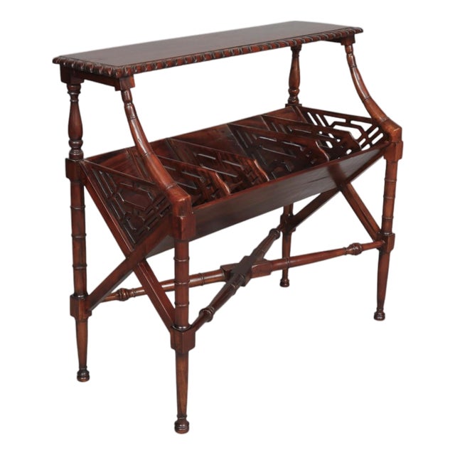 Chinese Chippendale Mahogany Library Bookcase For Sale