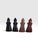 Striking vintage hand-carved figural chess set attributed to the Makonde carving tradition of East Africa, most likely...