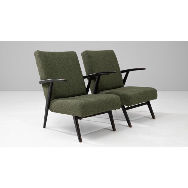 1960s Czech Upholstered Armchairs - A Pair For Sale - Image 11 of 18