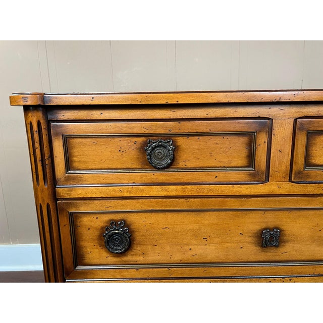Antique French Commode Chest of Drawers Louis XVI Mahogany Brass C1930 For Sale - Image 16 of 18