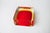 Glass Red and Yellow Cubic Sommerso Ashtray attributed to Seguso, Murano, Italy, 1970s For Sale - Image 7 of 8