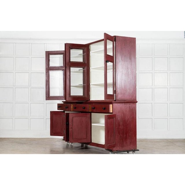 Large English Painted Glazed Pine Housekeeper's Cupboard, 1880 For Sale - Image 6 of 13