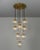 Brass & Glass Globe Cluster Chandelier, 10-Light Cascading Pendant by Schwung For Sale - Image 10 of 12