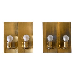 Mid-Century Modern Brass Sconces, Germany, 1950s, Set of 2 For Sale