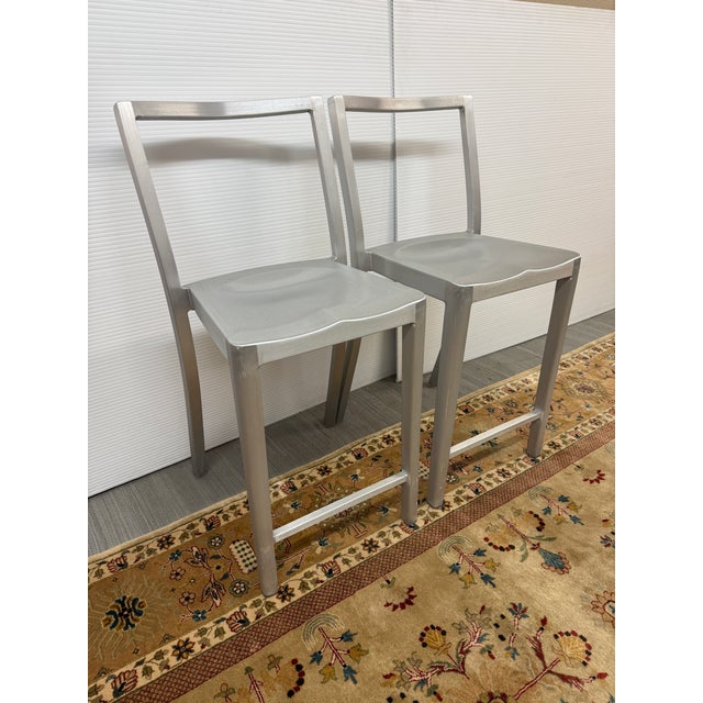 Mid-Century Modern Philippe Starck for Emeco Icon Counter Stools, Pair For Sale - Image 3 of 12