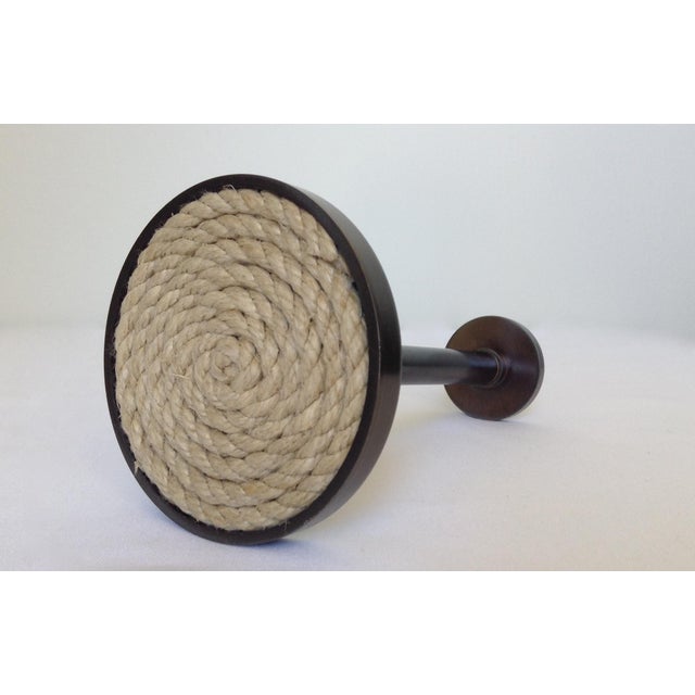 Vintage 1990s, German custom, quality, made, brushed bronze brown Nickel finish, to this tieback with an interior roped,...