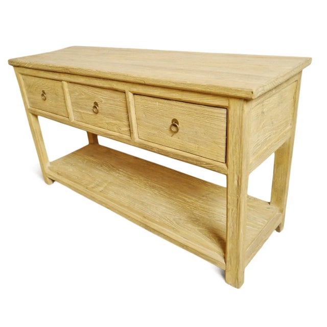 2020s Simple 3 Drawer Farm Console Table For Sale - Image 5 of 8