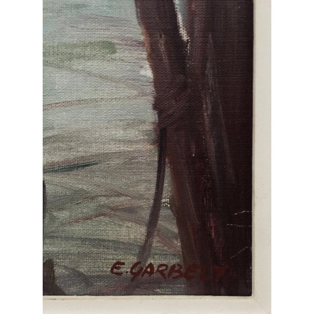 Edward Garbely Harbor Scene Oil Painting For Sale - Image 4 of 4