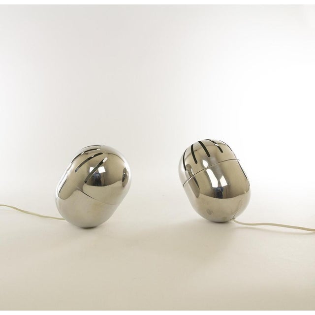 Italian Chrome Table Lamps by Reggiani, 1970s, Set of 2 For Sale - Image 3 of 9