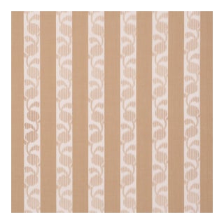 Schumacher Priya Warp Print Fabric in Sand For Sale