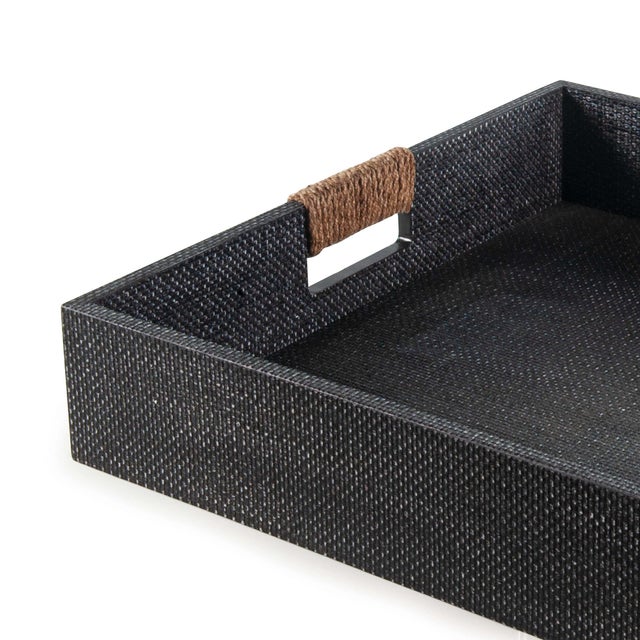 Traditional Regina Andrew Logia Square Tray Large in Grey For Sale - Image 3 of 5