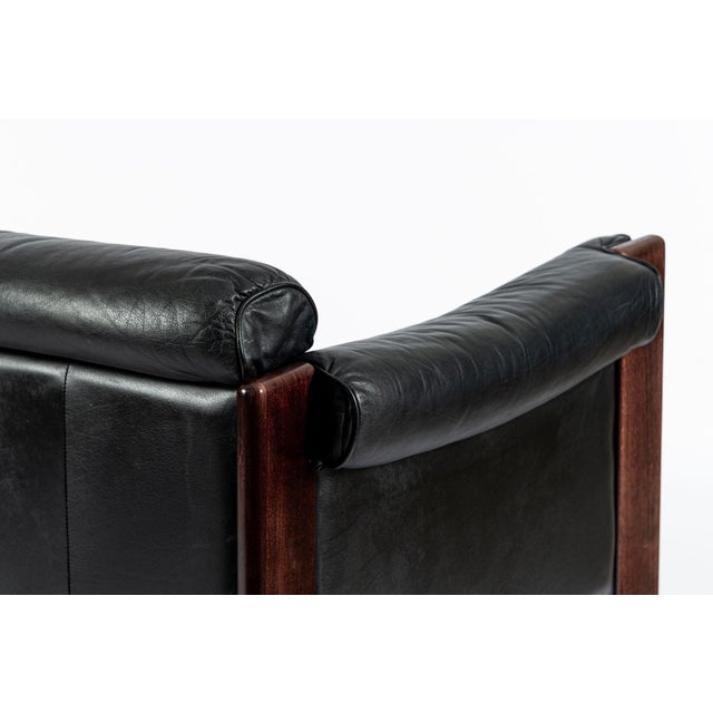 Mid Century Danish Black Leather Sofa in Style of Arne Norell For Sale - Image 12 of 14