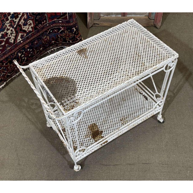 Wrought iron serving cart from the 1950s - L=77cm, W=43.5cm, H=70cm.