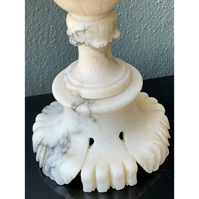 Vintage Carved Alabaster Lamp For Sale - Image 11 of 18