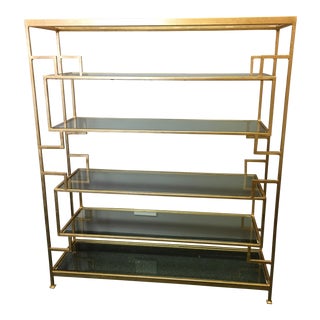 Worlds Away Lamar Gold Leaf Etagere For Sale