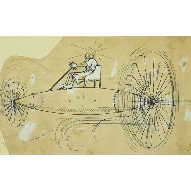 Gabriele Galantara, The Flight, 1910s, Pen on Paper For Sale - Image 4 of 4