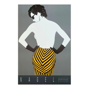 1990s Gorgeous Patrick Nagel Art Poster by Nagel Studio Inc. Made in Usa