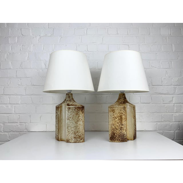 Large Danish Ceramic Table Lamps in Stoneware by Haico Nitzsche for Søholm Stentøj, 1960s, Set of 2 For Sale - Image 9 of 17